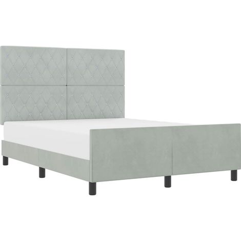 Maison Exclusive - Letto a molle con testiera Grigio chiaro 160 x 200 cm Velluto (1/5)
