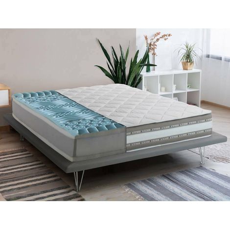 Talamo Italia Doppelmatratze Teodora, Matratze aus Memory Foam und Gel mit 9 verschiedenen Zonen, 100% Made in Italy, Anti-Milbe und hypoallergen, Cm 140x190 h27 (1/5)