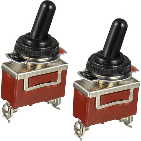Interrupteur à Levier marin étanche 12 V DC 30 A 2 broches ON Off SPST avec capuchon étanche pour voiture, camion, bateau (lot de 2 pièces) (1/5)