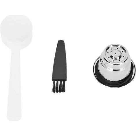 Capsule de café rechargeable en acier inoxydable réutilisable, compatible avec les machines Nestlé et Nespresso. (1/4)