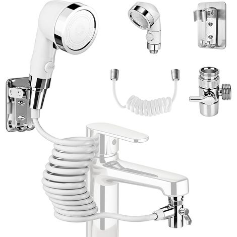 Hand Shower for Washbasin - Wash Basin Shower with Hose and Holder - Flexible Shower Head for Washing Hair - Ideal for Disabled People Elderly and Newborns (1/5)