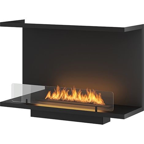 Caminetto a Bioetanolo Da Incasso di Design C800 V2 con Vetro Aperto su 3 Lati Bruciatore da 0,7 Litri