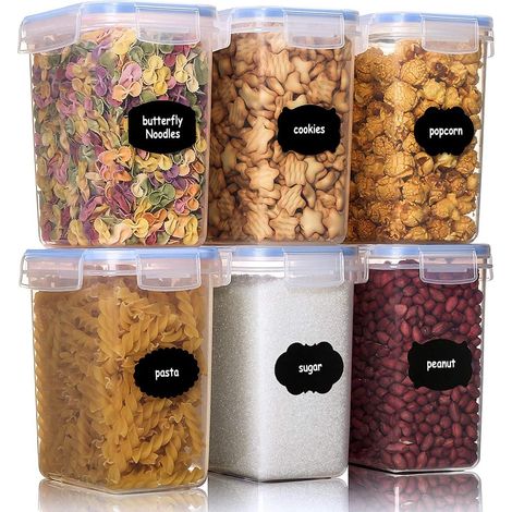 6 Boîte de rangement, 1.6L, plastique sans BPA, couvercle étanche, cuisine (1/5)