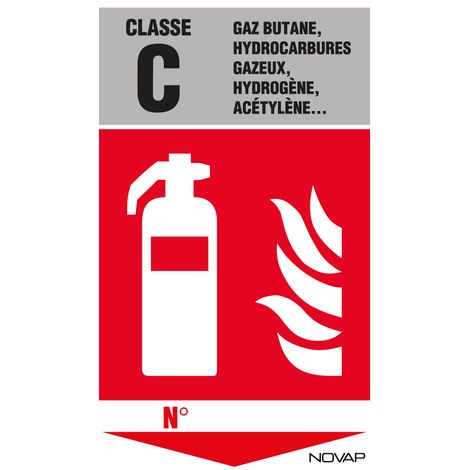Panneau Extincteur classe C - Rigide 330x200mm - 4034898