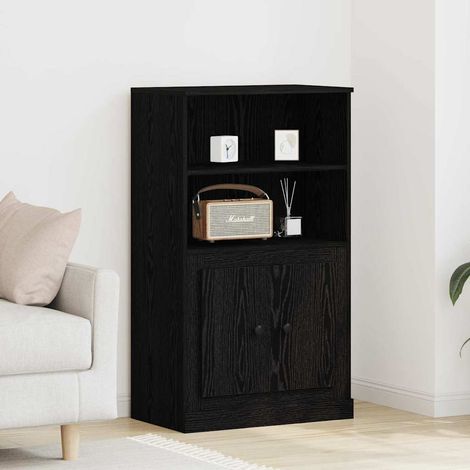 Highboard Schwarz Eichen-Optik 60 x 35.5 x 103.5 cm