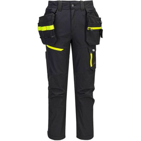 Pantalón de trabajo elástico ligero Ev4 con fundas removibles - Talla 46 - Negro - Portwest (1/2)