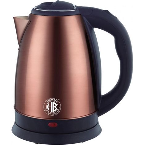 Bouilloire électrique inox 1.8L sans fil – Puissance 1500W – Résistance à fond plat – Arrêt automatique à l'ébullition – Herzberg (1/5)