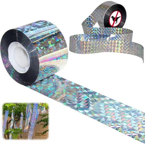 rotoli di nastro repellente per uccelli, nastro riflettente anti-uccelli, 80 m x 24 cm, nastro anti-uccelli, nastro anti-piccioni, nastro repellente per la protezione di giardini e siepi (1/4)