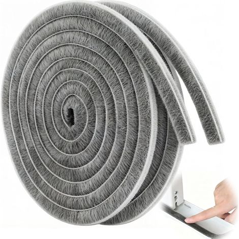 Joint à Brosse Autocollant, Anti-vent, Anti-poussière, Joint Brosse Moustiquaire, Moustiquaire, Pour portes coulissantes, fenêtres, garde-robes (Gris) (1/5)