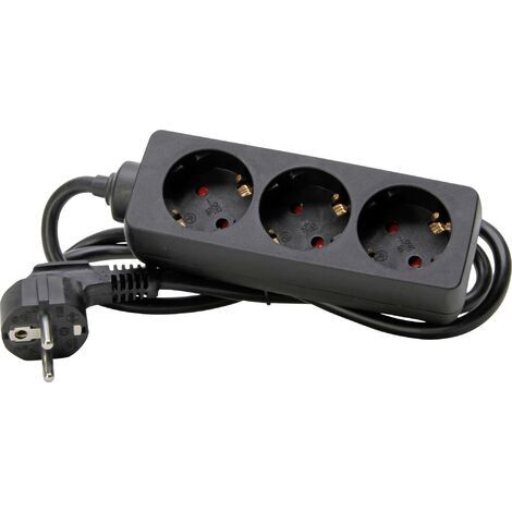 Kopp 128615005 Steckdosenleiste 3fach Schwarz (matt) Schutzkontakt 1 St. (1/3)