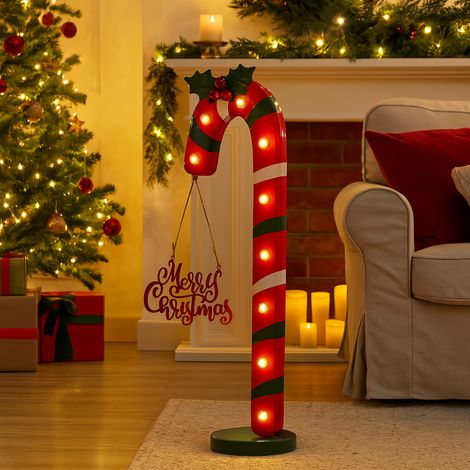 Candy di natale decorativo con luce led decorazione natalizia h 47 cm -Candy (1/4)