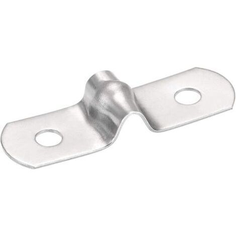 Lntyq Lot de 45 colliers de serrage pour tuyau de 5 mm, fixation de tube, collier rigide à 2 trous, fixation de treillis métallique rigide en acier inoxydable 201, fixation de clôture (argent (1/5)