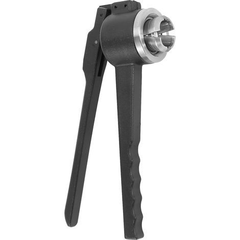 Herramienta manual para engarzar botellas de 20 mm. Engarzado rápido de sellos. Capacidad: 20-30 botellas/min. Precisión: +/- 1-3 cm.