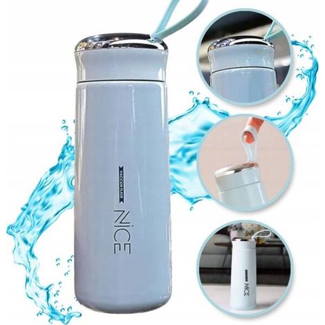 Botella ECARLA con asa, cesta y tubo 400ml Azul Bonito BD12N (1/4)