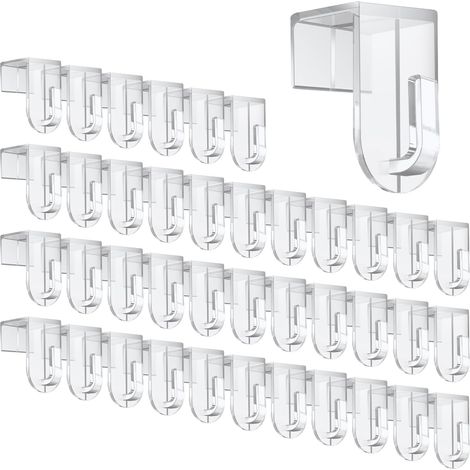 Crochets de fenêtre, 40 pièces, crochets de fenêtre, crochets décoratifs, crochets de porte transparents pour fenêtres jusqu'à 17 mm maximum (1/5)