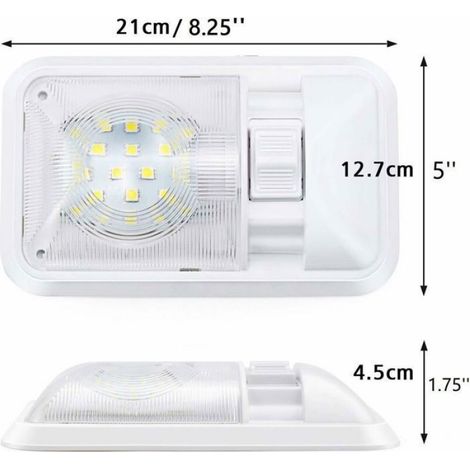Plafonnier LED intérieur - 12V - 280 lm - Lot de 2 - Blanc naturel 4000-4500K - Durée de vie 60,000 heures (1/5)
