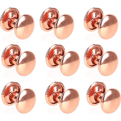 100 Pièces Rivets en Métal Doré Rose Brillant pour Accessoires de Mode et Projets DIY - 8x6mm (1/5)