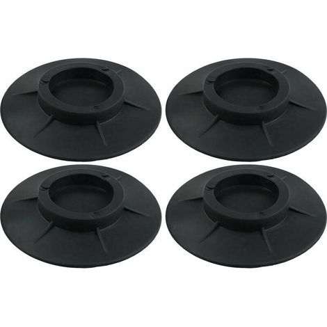 Lot de 4 patins antidérapants en caoutchouc pour machine à laver et sèche-linge Noir (1/5)