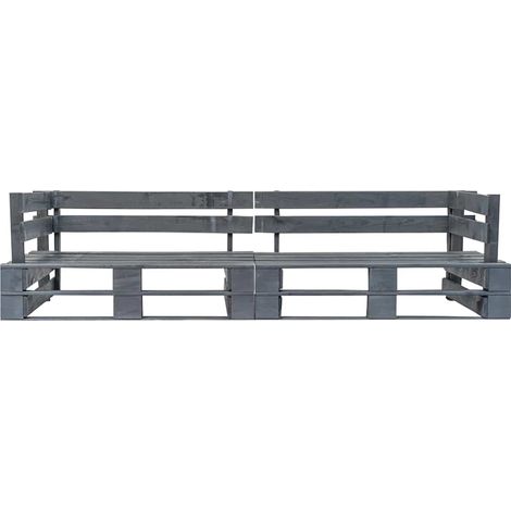 Maison Exclusive - Garten-Palettensofa 2-Sitzer Grau Holz (1/3)
