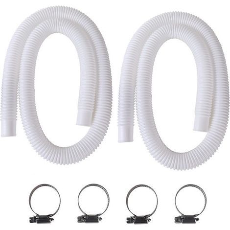 Tuyau Piscine 32mm, 2Pcs Tuyau pour Piscine Hors Sol, 150cm/59in Tuyau de Rechange pour Piscine, Tuyau pour Pompe de Piscine pour Intex 330 GPH, 530 GPH et 1000 GPH (1/4)