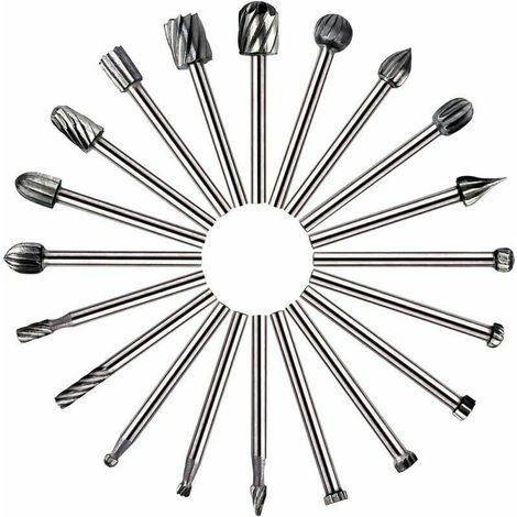 Set di 20 utensili rotanti HSS, fresa per legno, punta per router per legno, per l'uso con accessori per la lavorazione del legno Dremel/DIY, utensile rotante per incisione -Crezuo