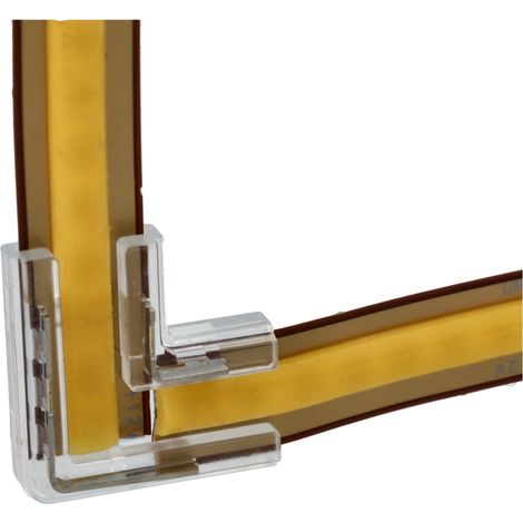Conector COB/SMD 8 mm de esquina 90o. 2 pins de conexion. Para tiras monocolor. 5 unidades.