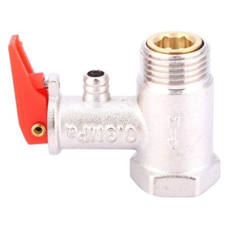 Soupape de sécurité 1/2", soupape en laiton nickelé 0,9 MPa pour chauffe-eau (1/5)