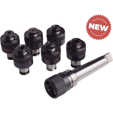 Portapinzas para roscar con juego de 6 pinzas de cambio rápido.MT 3 M3 - M12 OPTIMUM 3050705