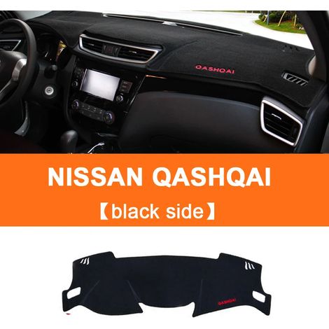 Tapis de protection pour tableau de bord (côté noir) avec protection anti-UV et protection contre les UV, compatibles avec Nissan Qashqai J11 (2014-2022). Accessoires inclus. (1/5)