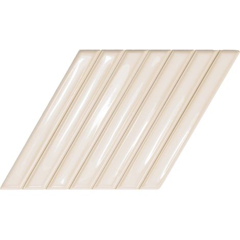 Carrelage mural faience effet graphique SPIKE - Spike B Deep white - brillant -  - boîte de 0.29 m2 - Gioia Materia