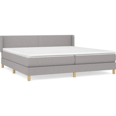 Maison Exclusive - Cama box spring con colchón tela gris claro 20