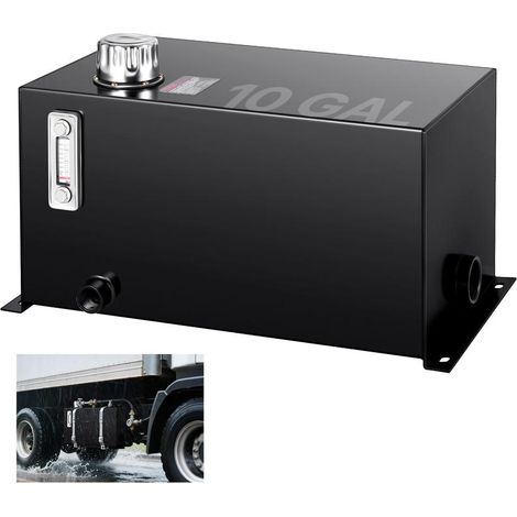 Réservoir Hydraulique 38 L Cuve d'Huile et Carburant en Acier avec Jauge et Filtre Noir (1/5)