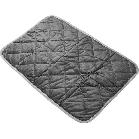 Tapis thermique lavable pour animaux de compagnie avec base antidérapante pour absorber l'humidité, garder au chaud et favoriser l'entraînement des chiens et chats. Gris M. (1/5)