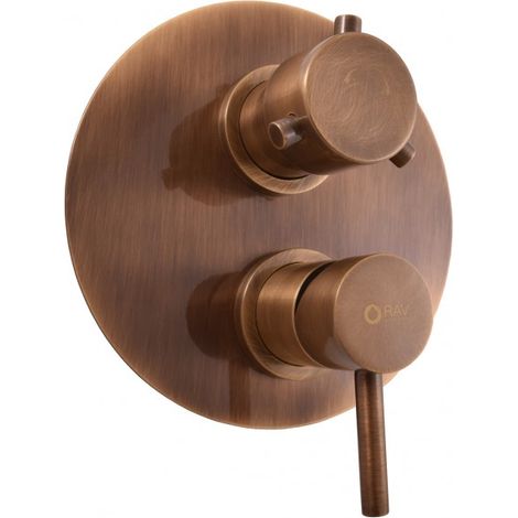 Mitigeur douche encastrable SEINA avec arrêt automatique en laiton bronze (1/3)