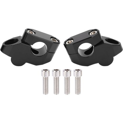 RiToEasysports Adattatore per manubrio da 7/8 di pollice, rialzo universale in lega di alluminio CNC per manubrio moto per una postura di guida confortevole (NERO)