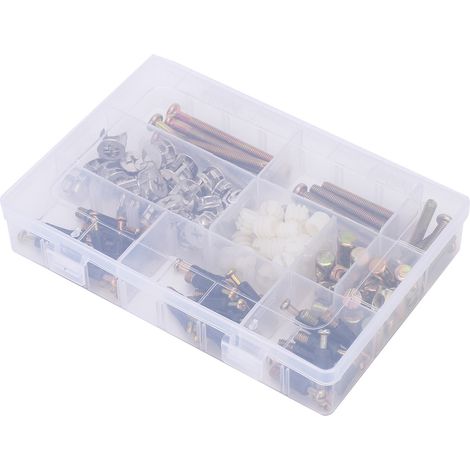 Lot de 125 vis à bois avec écrou pré-inséré, roue excentrique, kit de connexion 3-en-1 pour meubles, outillage de fixation (1/5)