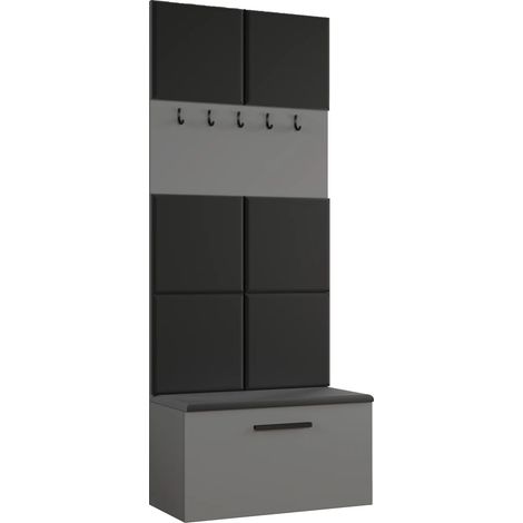 AX LIVING Garderoben Haken Rosanno I 80,6cm Breite Stilvoll Grau JS100