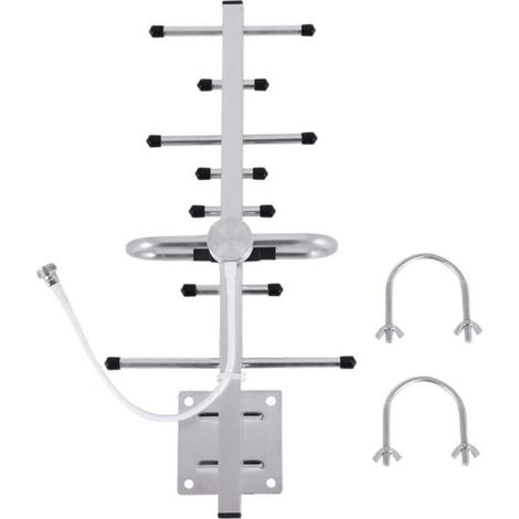 Antenne TV Numérique Extérieure Amplifiée 4K HDTV Amplificateur Signal Portée 300 Km VHF UHF