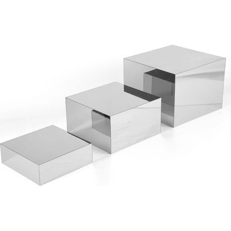 Lot de 3 Supports de Buffet, 15,2x17,7x20,3cm en Acrylique Argenté pour Cupcakes avec Fond Creux pour Présentation de Nourriture pour Table de Buffet Élégants pour Bonbons Desserts Artisanat