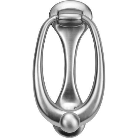 1 Heurtoir de porte ovale en alliage de zinc pour porte d'entrée, décoration de la maison, heurtoir de porte argenté (1/4)