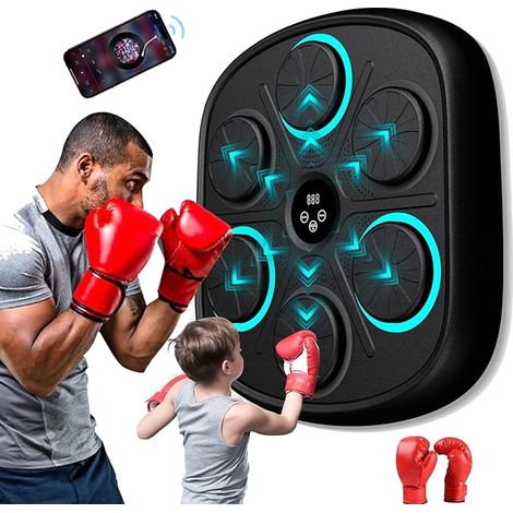 Musik Boxing Machine, Bluetooth Intelligente Boxmaschine Zur Wandmontage, Boxen Training Geräte mit Boxhandschuhen für Kinder, Erwachsene, Heimtraining, Fitnessstudio (1/5)