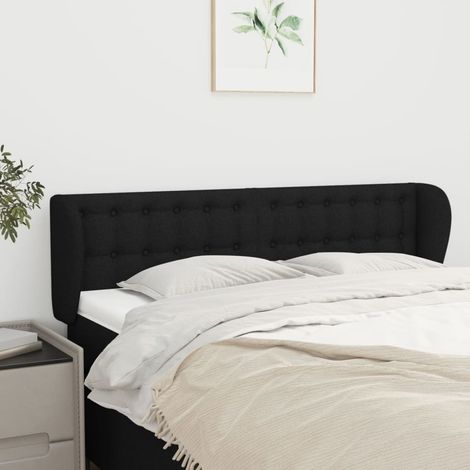 Kopfteil mit Ohren Schwarz 147x23x78/88 cm Stoff (1/5)