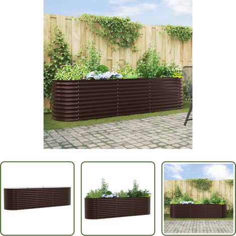 Gartenbeet - Hochbeet Braun 320 x 80 x 81 cm Stahl (1/5)