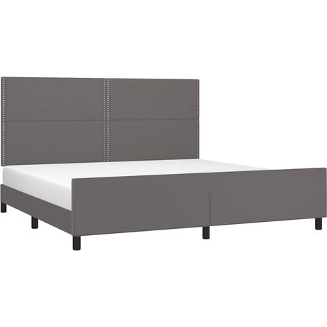 Giroletto con Testiera Grigio 200x200 cm in Similpelle vidaXL (1/5)