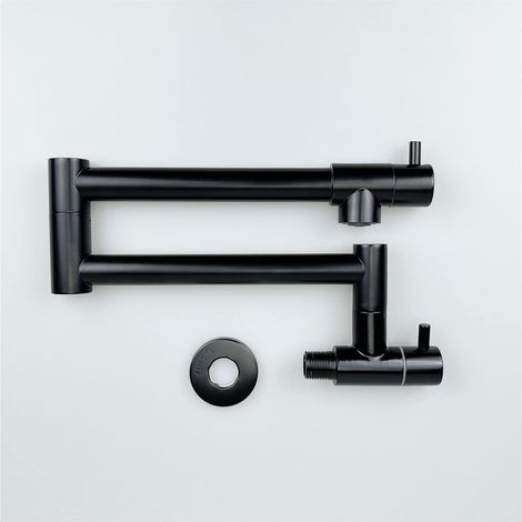 Robinet de Cuisine remplisseur de Pot Pot Filler Robinet Levier Unique Rotation Bec Pliant Salle De Bains Robinet De Cuisine Montage Mural Évier d'eau Froide Noir/Brossé (Color : 2, Size : Y) (1/5)