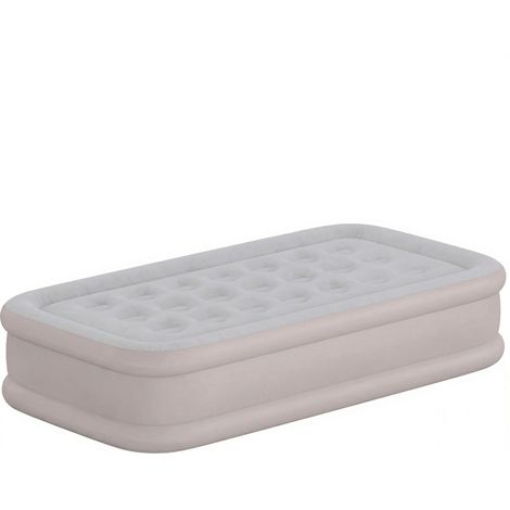 Matelas Gonflable, Pompe Électrique Intégrée, Surface Floqué , Imperméable 5000 mm, Sac Transport, 190x97x39cm, Kaki (1/5)