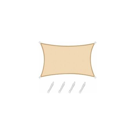 Voile d'ombrage Voile d'ombrage Rectangulaire Carré 2.5x3m Color Sable,Toile Imperméable Une Protection des Rayons UV à 95%, pour en Plein air, Jardin & terrasse, Piscine