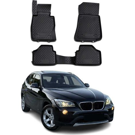 OMAC 3D Tapis de Sol Compatible avec BMW X1 E84 2009-2015 en Caoutchouc Noir