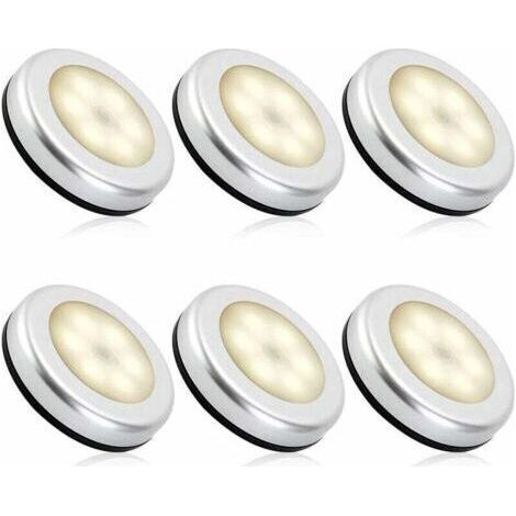 Veilleuse detecteur de mouvement intérieur,lampe led detecteur de mouvement pile pour escaliers, Eclairage LED Placard Armoire Couloir chambre enfant Auto ON / OFF 3M Adhésif (6pcs,blanche chau (1/4)