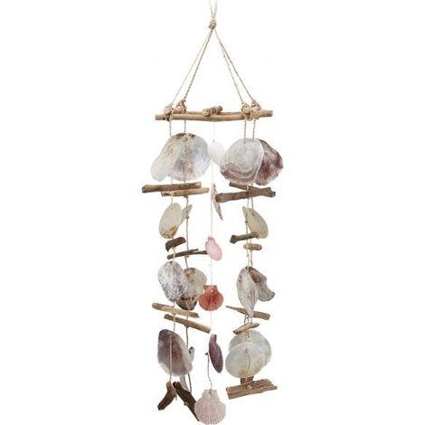 Windspiel aus treibholz mit muscheln 8 (1/5)